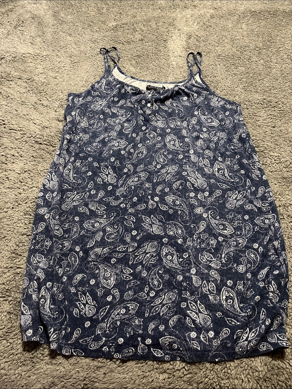 Ralph Lauren Paisley Spaghetti Strap Sleep Dress Nightgown Sleepwear Size Medium